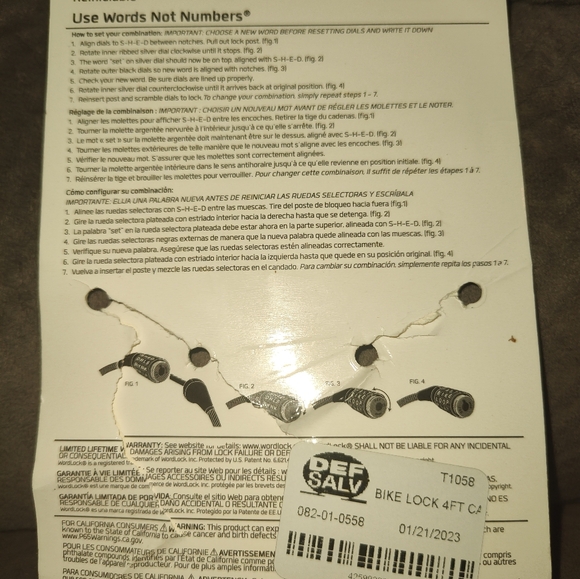 Wordlock Combination Bike Cable Lock – 4 Foot, Black 8mm - Picture 8 of 8